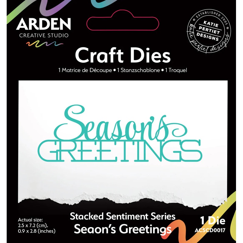 Arden Creative Studio Sentiment Series Stacked Season’s Greetings Craft Die
