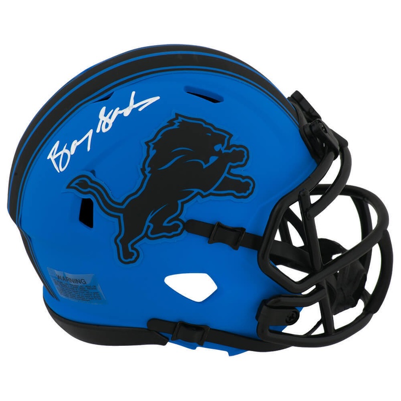 Barry Sanders Signed Lions RAVE Alt Riddell Speed Mini Helmet – (SCHWARTZ COA)