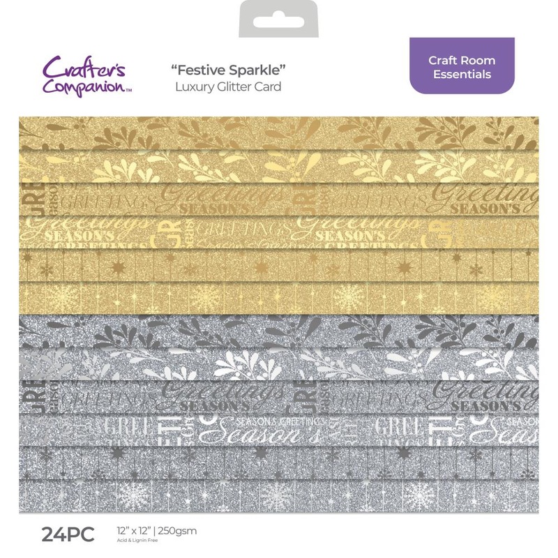 Crafter’s Companion Luxury Glitter Card Pack 12X12 Festive Sparkle