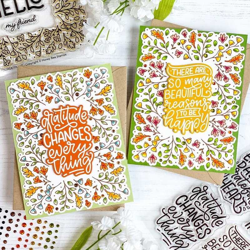 Fall Foliage Frame – Set of 4 – 6×6 Coordinating Stencils