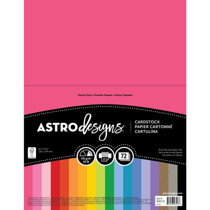 Neenah Astrodesigns Cardstock Pack 8.5X11 72/Pkg 18 Bold & Vivid Colors