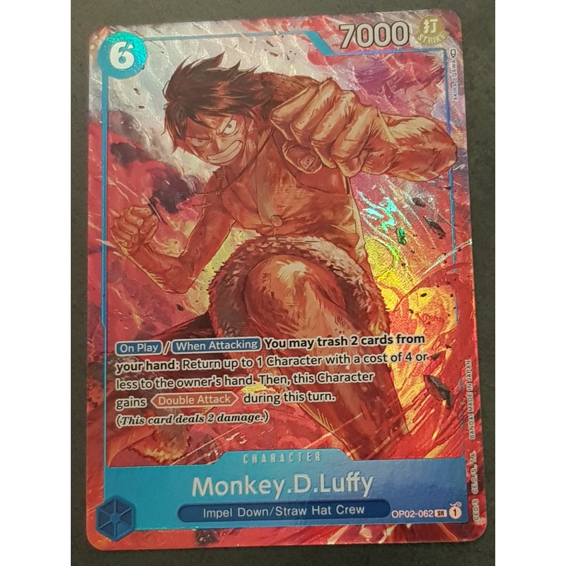 One Piece Card Game OP-02 Paramount War Monkey D. Luffy #OP02-062 SR Alt Art Foil Trading Card