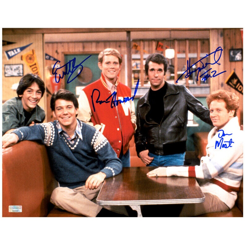 Ron Howard, Henry Winkler, Williams Most Cast Autographed Happy Days 11×14 Photo
