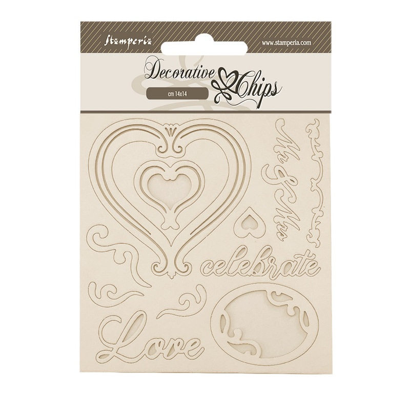 Stamperia Timeless Decorative Chips Hearts