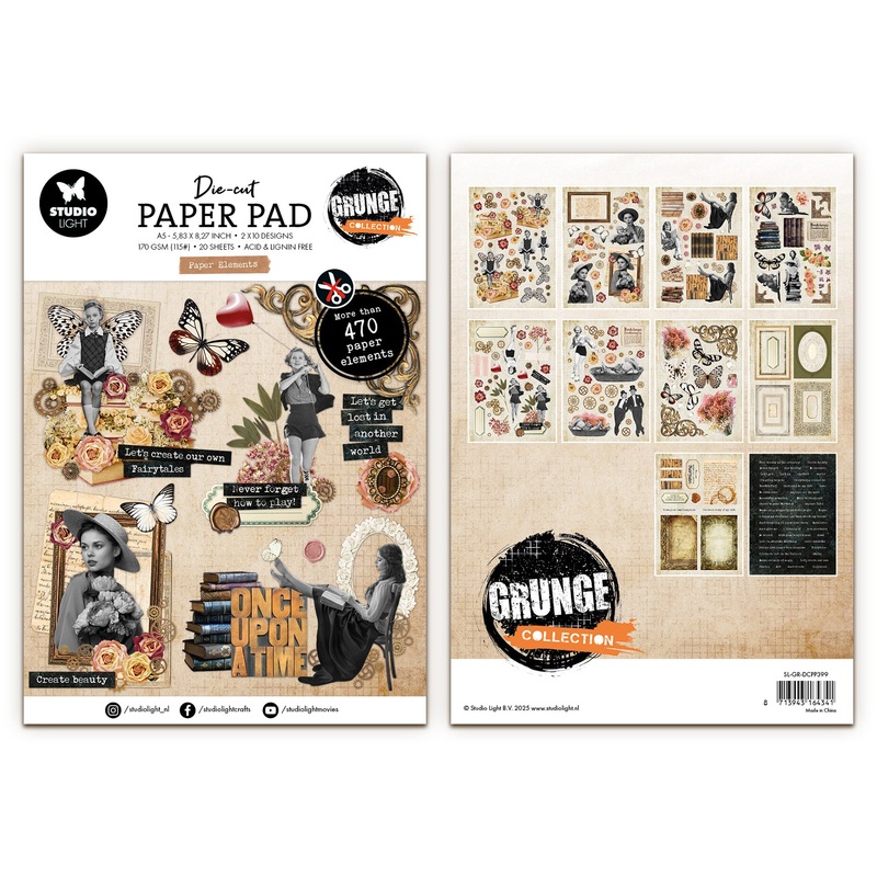 Studio Light Grunge – Die-cut Paper Pad Paper Elements