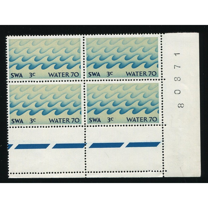 SWA 1970 WATER MISSING PHOSPHOR BANDS SHEET #   BLOCK OF 4