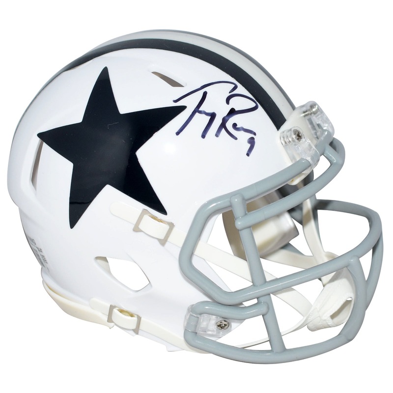 TONY ROMO AUTOGRAPHED DALLAS COWBOYS WHITE SPEED MINI HELMET BECKETT