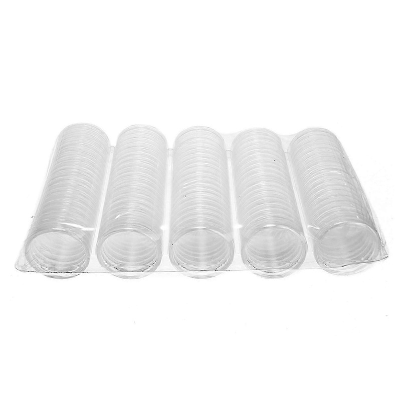 100pcs 27mm Clear Round Acrylic Coin Capsules for Award Ceremony Souvenir Collectible Display and Coin Protection with Secure Snap Design