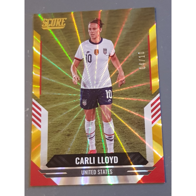 2021-22 Panini Score FIFA Carli Lloyd #50 Gold Laser Parallel /10 Trading Card