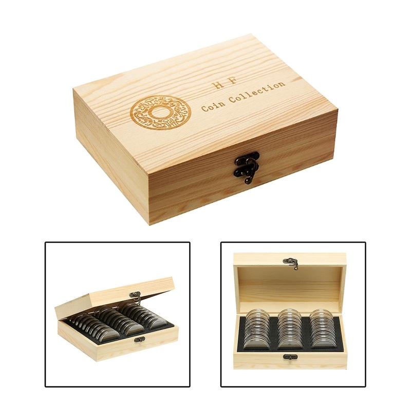 30x 51mm Coin Capsules Coin Display Container Professional Commemorative Coin with Adjustable Foam Gasket Coin Holder