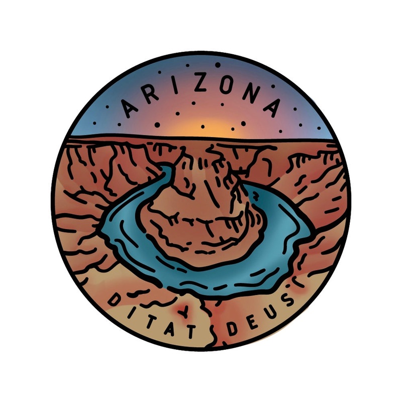 50 States Circles – 2×2 Stamp Set – Arizona