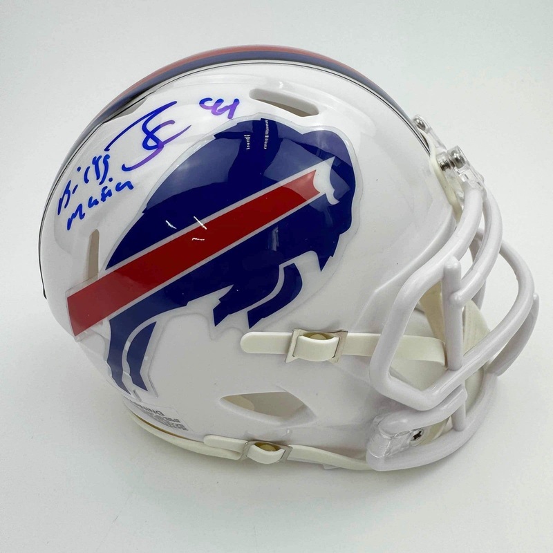 Autographed/Signed James Cook Bills Mafia Bills Mini Football Helmet JSA COA
