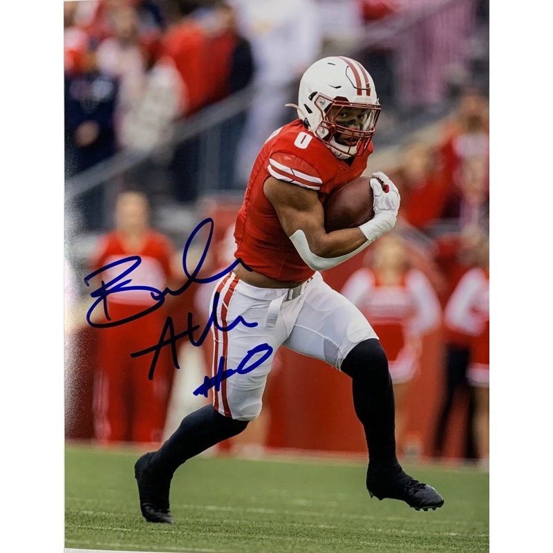 Badgers Running Back BRAELON ALLEN Signed Wisconsin 8×10 photo #1 AUTO