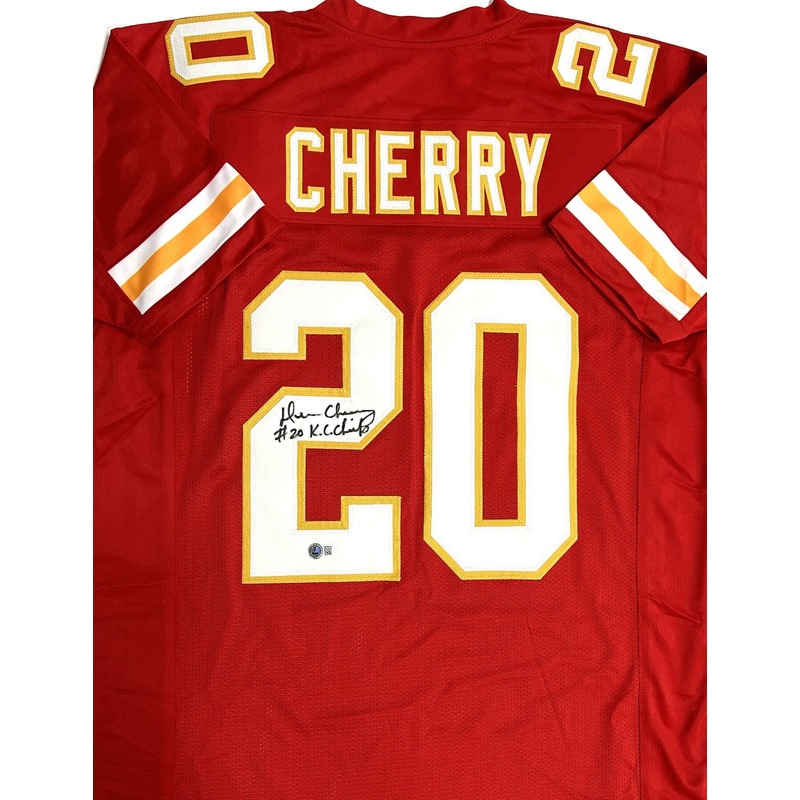 Chiefs Pro Bowler DERON CHERRY Signed Custom Replica KC Red Jersey AUTO – BAS