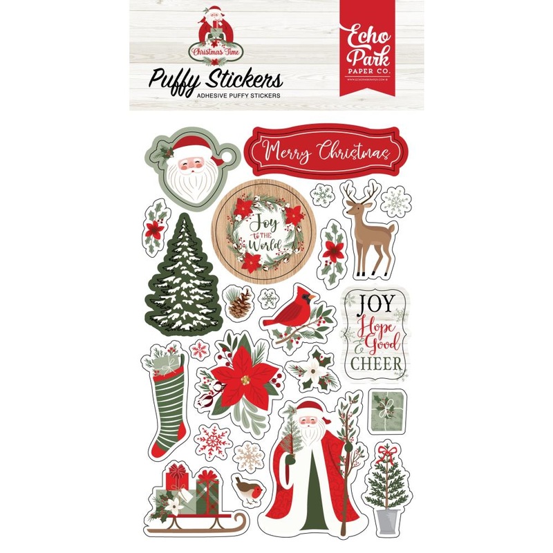 Echo Park Puffy Stickers Christmas Time