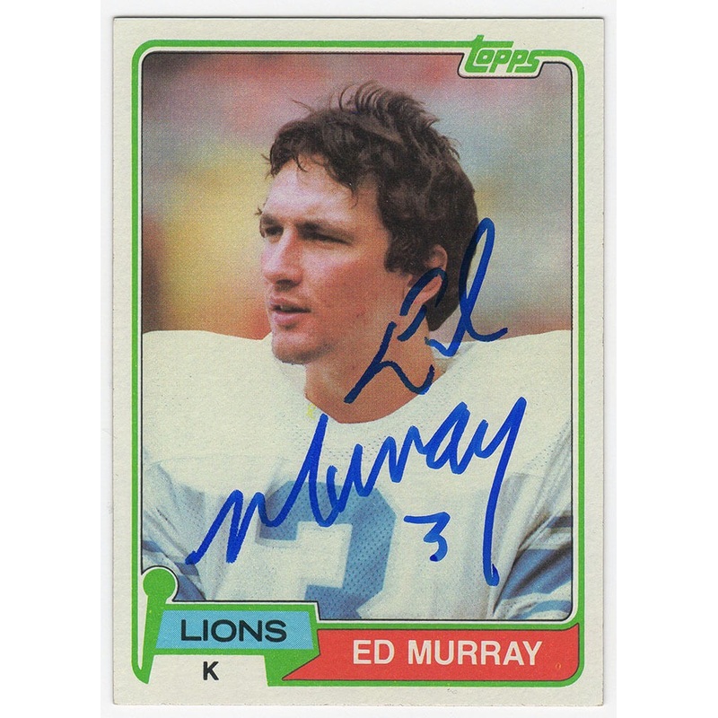 Eddie Murray Signed Lions 1981 Topps Rookie Football Trading Card #440 -(SS COA)