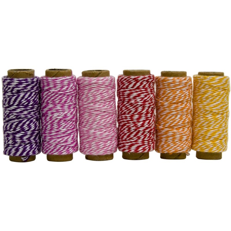 Hemptique Cotton Baker’s Twine Mini Spools 2-Ply 65′ Spring Fling