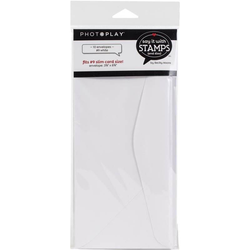 PhotoPlay Say It With Stamps Envelopes 10/Pkg #9 White