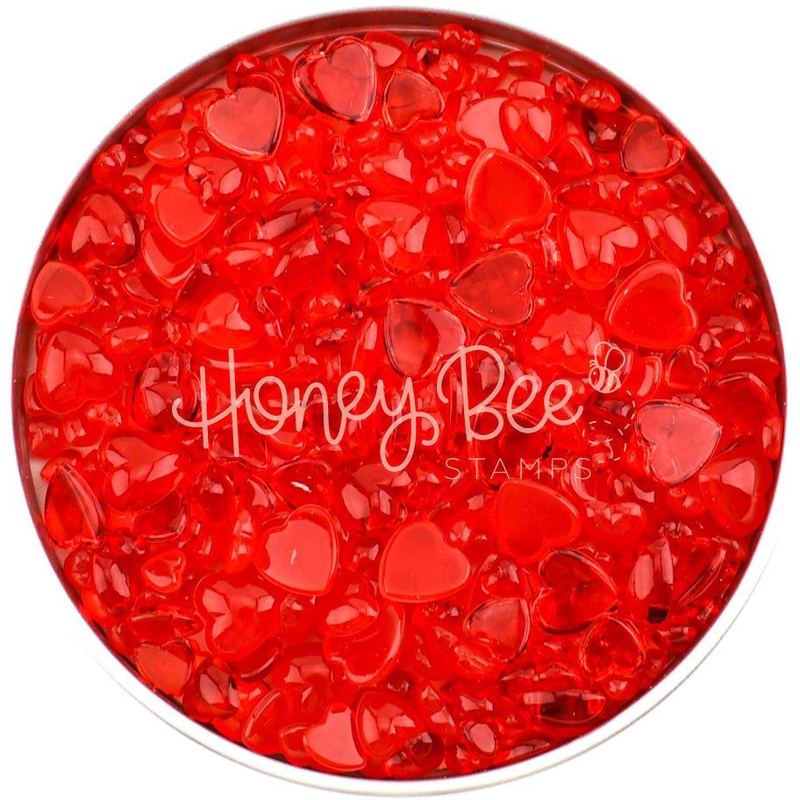 Red Hots – Acrylic Hearts Mix