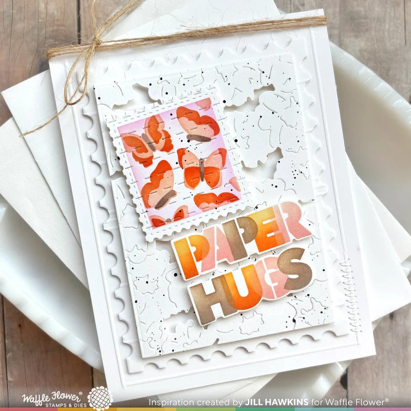 Waffle Flower Overlapping Paper Hugs Die-n-stencil