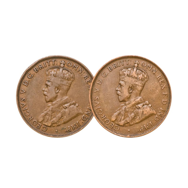 1920 Penny London & India Die Pair Very Good