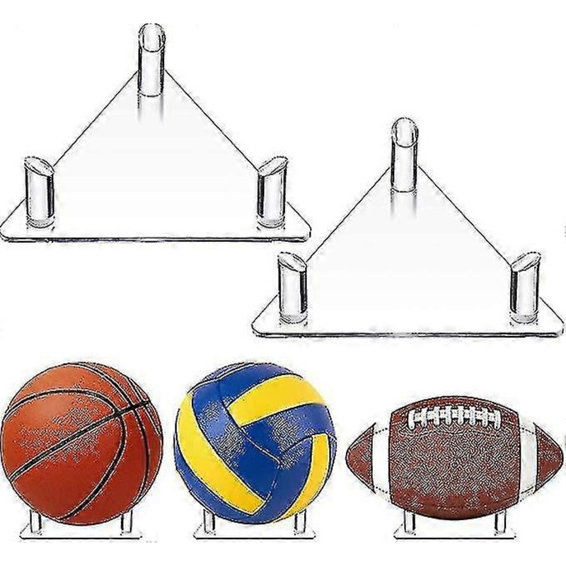 Acrylic Ball Stand Holder, 2 Pcs Sports Ball Storage Display Rack, Ball Display Stand Transparent Sports Ball Storage Rack