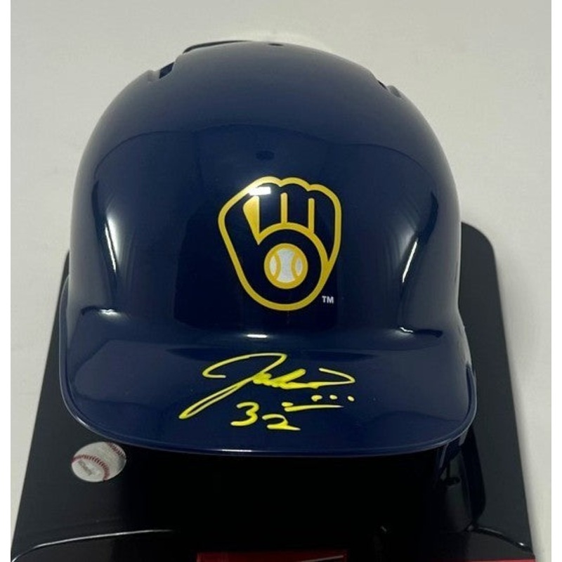 Brewers Pitcher JACOB MISIOROWSKI Signed Rawlings BLUE Mini Helmet AUTO – Prova