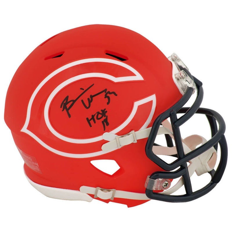 Brian Urlacher Signed Bears AMP Riddell Mini Helmet w/HOF’18 – (SCHWARTZ COA)