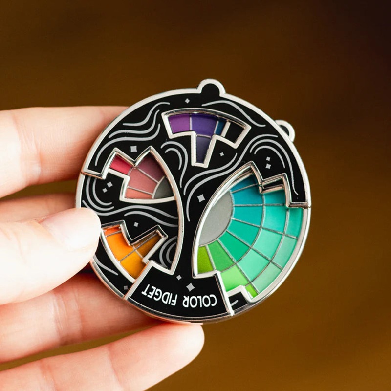 Color Fidget Limited Edition Interactive Spinner Enamel Pin