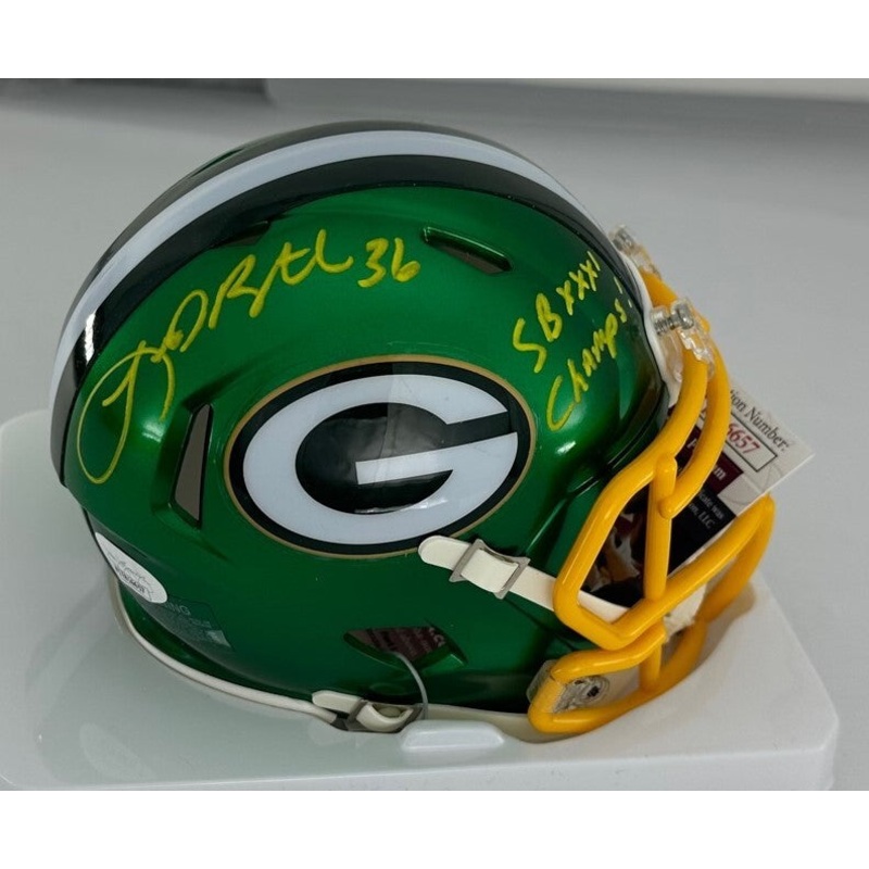 Packers LEROY BUTLER Signed Riddell FLASH Speed Mini Helmet AUTO w/ SB XXXI JSA