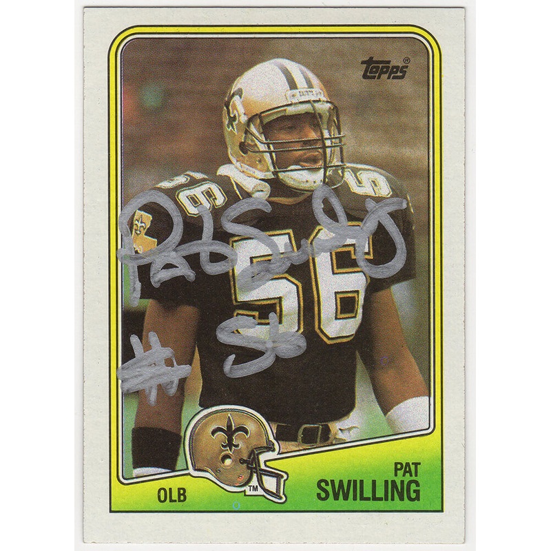 Pat Swilling Signed Saints 1988 Topps Rookie Football Card #66 – (SCHWARTZ COA)