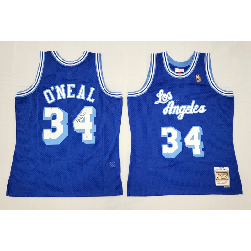 Shaquille O’Neal Signed Lakers 1996-97 T/B Blue Mitchell & Ness Jersey Beckett