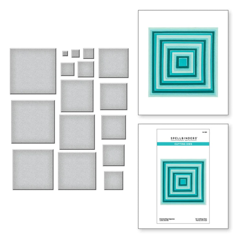 Spellbinders EVERLASTING SQUARES ETCHED DIES FROM THE EVERLASTING SHAPES COLLECTION