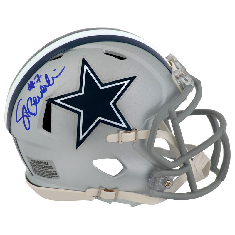 Steve Beuerlein Signed Dallas Cowboys Riddell Speed Mini Helmet (SCHWARTZ COA)