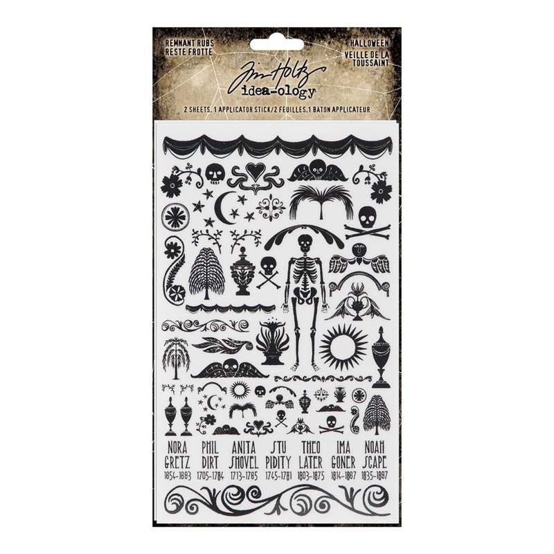 Tim Holtz Idea-Ology Remnant Rubs Rub-Ons 4.75X7.75 2/Pkg Halloween