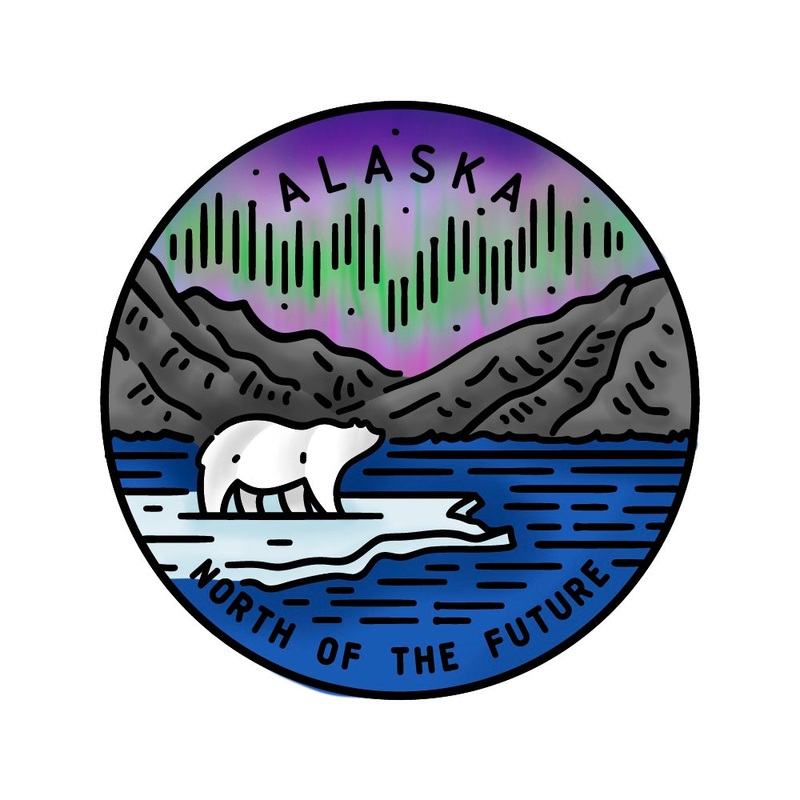 50 States Circles – 2×2 Stamp Set – Alaska