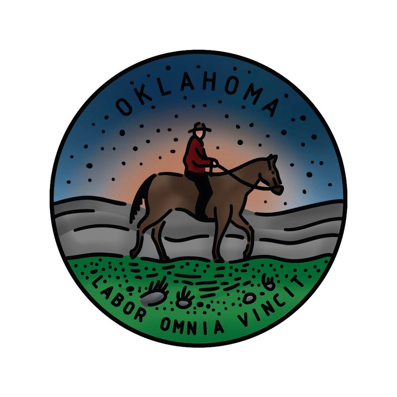 50 States Circles – 2×2 Stamp Set – Oklahoma