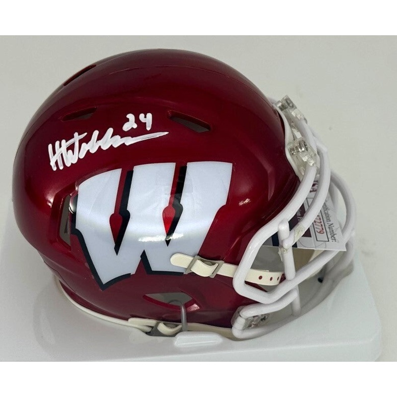Badgers Safety HUNTER WOHLER Signed Riddell FLASH Speed Mini Helmet AUTO – JSA