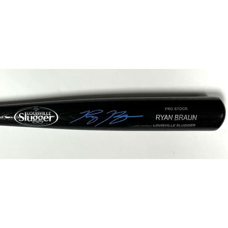 Brewers RYAN BRAUN Signed Louisville Slugger Name Engraved Black Bat AUTO – BAS