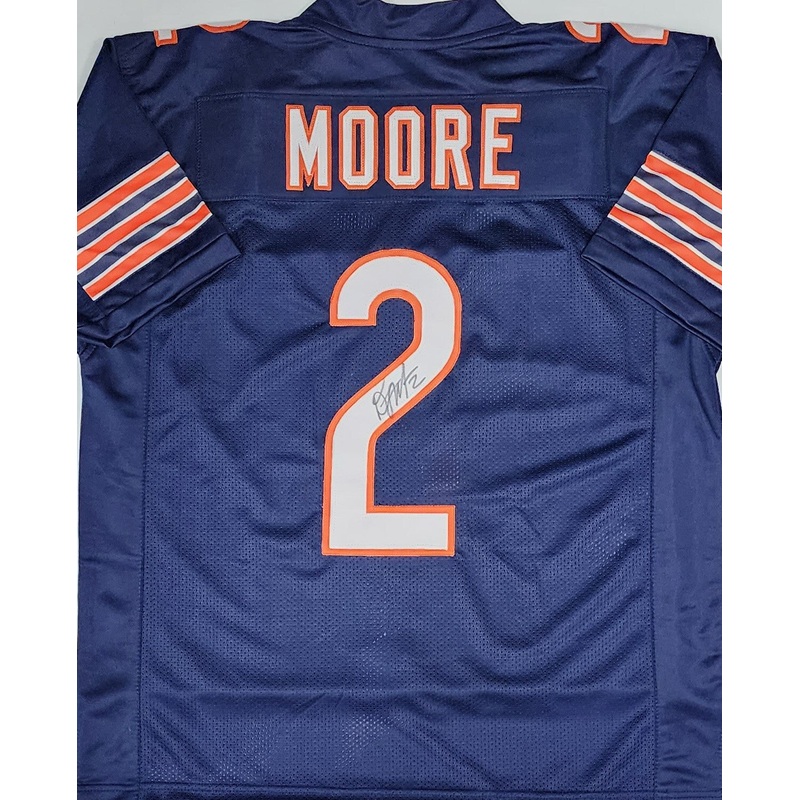 Chicago Bears Receiver DJ MOORE Signed Custom Replica Navy Jersey – BAS