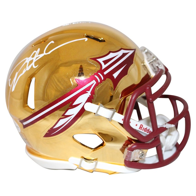 Deion Sanders Signed Florida State Seminoles Chrome Mini Helmet Beckett 28229