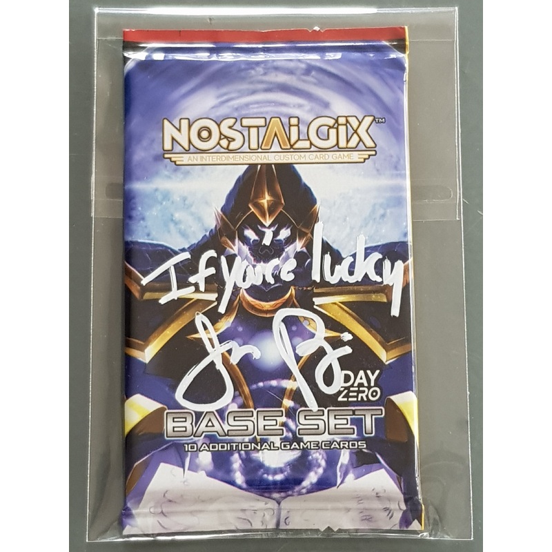 Nostalgix TCG Base Set – Day Zero Sealed Trading Card Booster Pack (Signed by Jason Paige)
