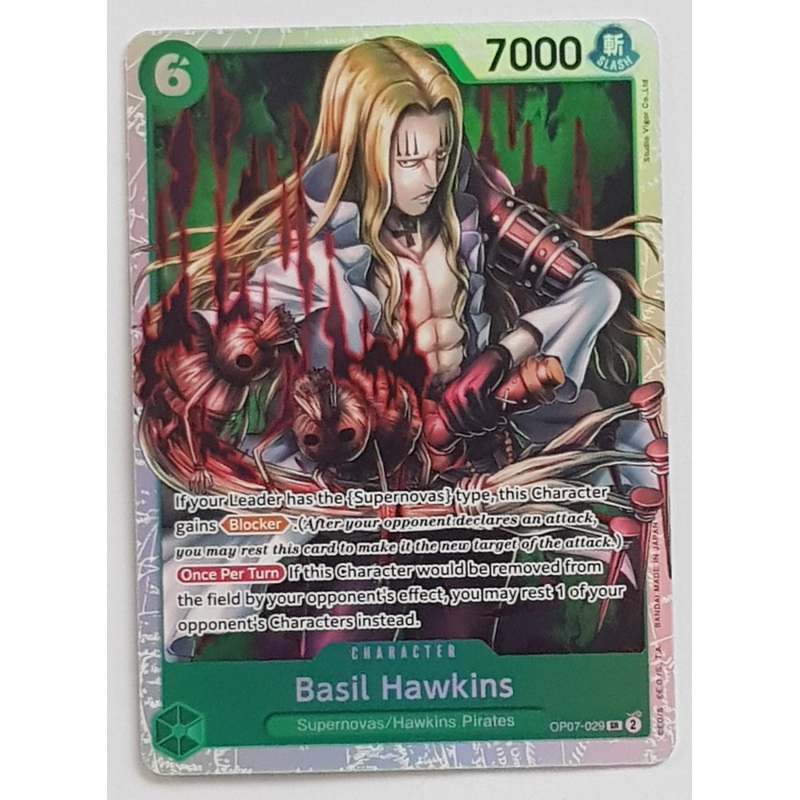 One Piece Card Game OP-07 500 Years in the Future Basil Hawkins #OP07-029 SR Foil Trading Card