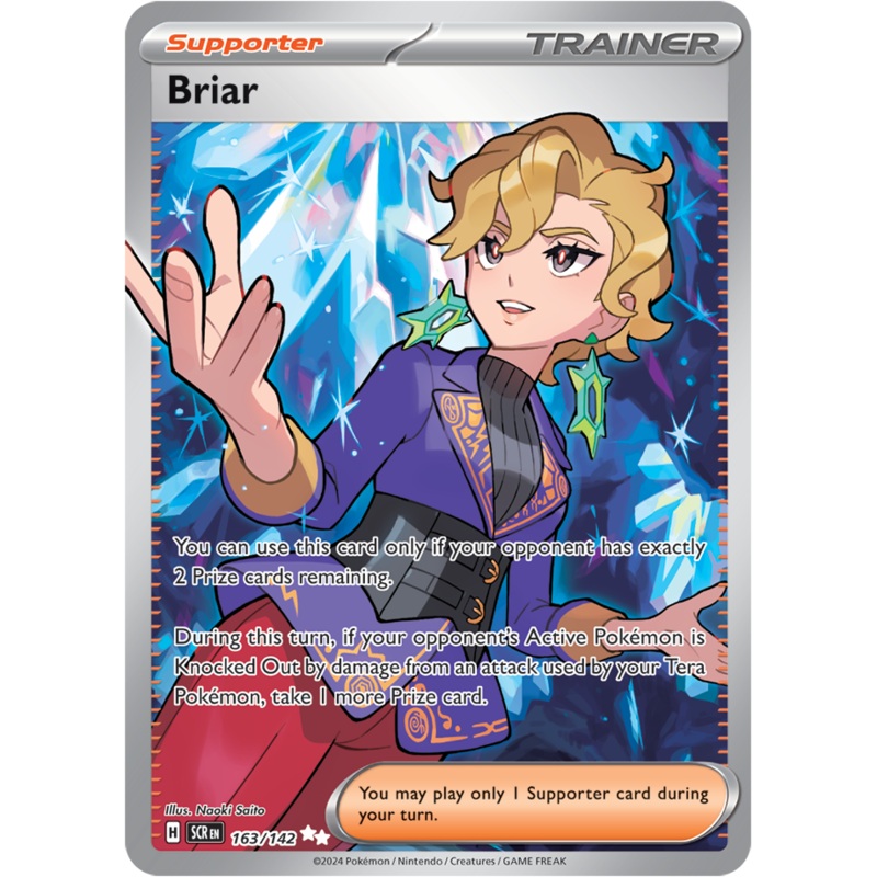 Pokemon Scarlet and Violet Stellar Crown Briar #163/142 Ultra Rare Holo Trading Card