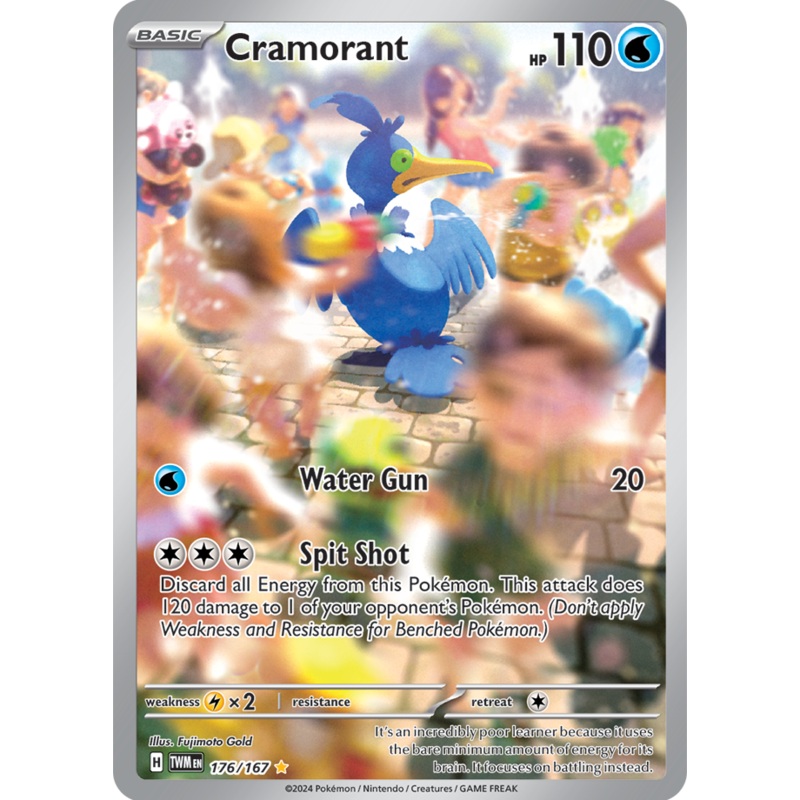 Pokemon Scarlet and Violet Twilight Masquerade Cramorant #176/167 Illustration Rare Holo Trading Card