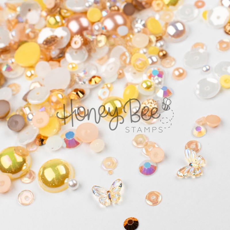 Queen Bee – Treasure Blend – Sequins, Pearls and 2 Crystal Butterfly Charms