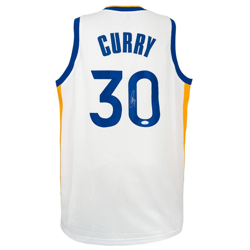 Stephen Curry (WARRIORS) Signed White Custom Basketball Jersey – (JSA COA)