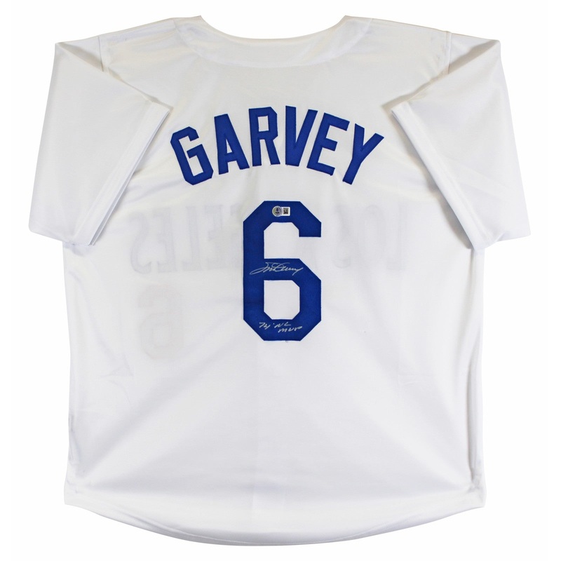 Steve Garvey 74 NL MVP Authentic Signed White Pro Style Jersey BAS Witnessed