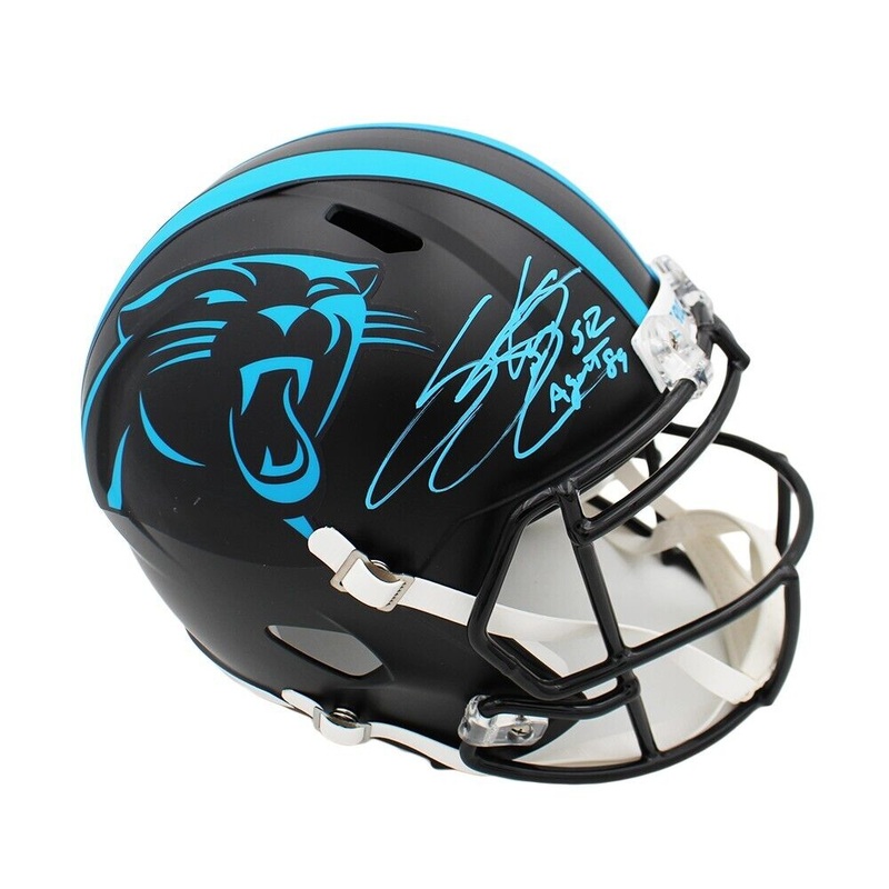 Steve Smith Sr Signed Carolina Panthers Speed Full Size ALT Black NFL Helmet