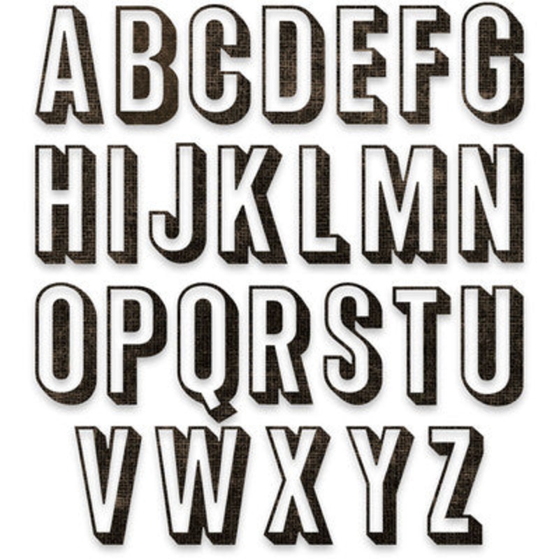 Thinlits Die Set, Alphanumeric Shadow Upper